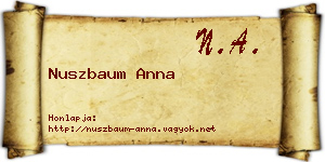 Nuszbaum Anna névjegykártya